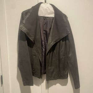 Oversized XL Grey Mossimo Leather Jacket